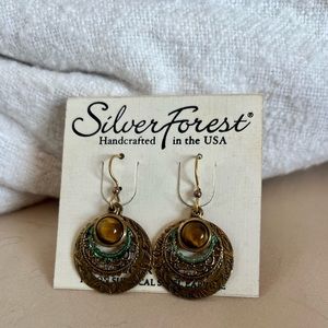Silver Forest Tear Drop Earrings